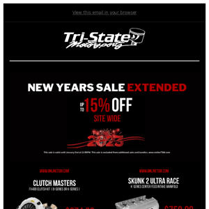 NEW YEARS SALE EXTENDED! SAVE UP TO 15% OFF SITEWIDE!