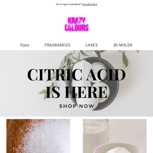 Citric Acid is Available! 😍