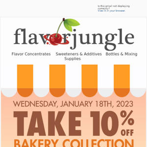 Save 10% on Bakery One Shots at FlavorJungle.com