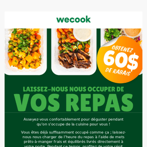 60$ de rabais sur des repas rapido presto ⏰