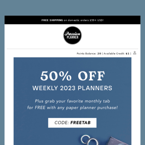 🤩 SAVE 50% on 2023 Planners + FREE Gift!