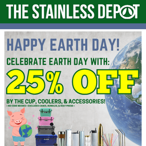 🌎DAY! 25% off all cups!