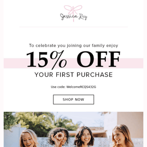 Don't forget! 15% OFF your first purchase