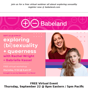 free webinar: exploring (bi)sexuality + queerness