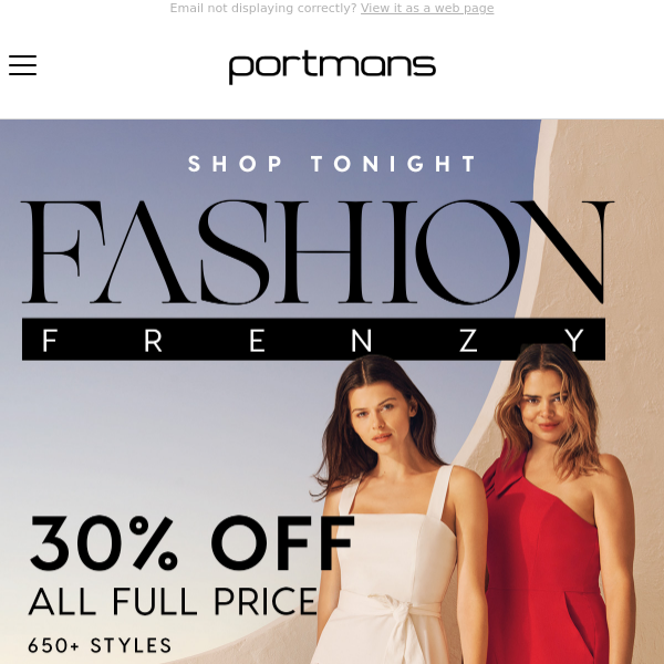 Get Spring Ready With Fashion Frenzy | 30% Off All Full Price