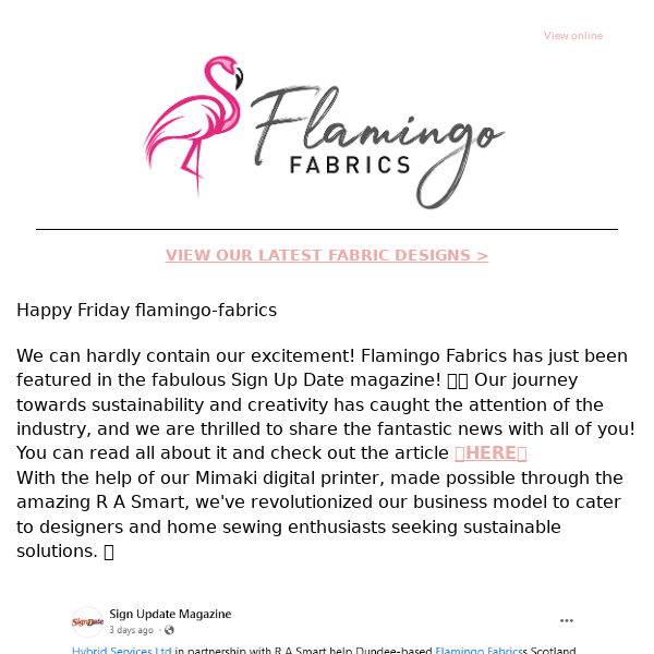 Flamingo Fabrics We were featured in a magazine!😍🦩
