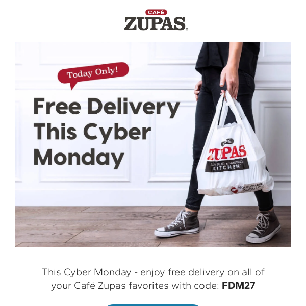 Today Only - FREE DELIVERY This Cyber Monday!