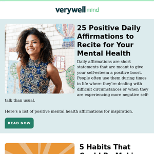 25 Positive Daily Affirmations to Recite for Your Mental Health