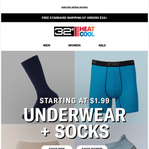[Back In Stock!] New Spring Underwear and Socks starting at $1.99!