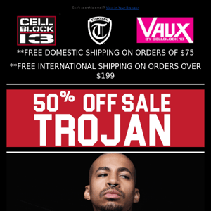 50% TROJAN NEOPRENE COLLECTION! While Supplies Get 50% Off The TROJAN Collection! No Refunds/ Exchanges On Sale Items!