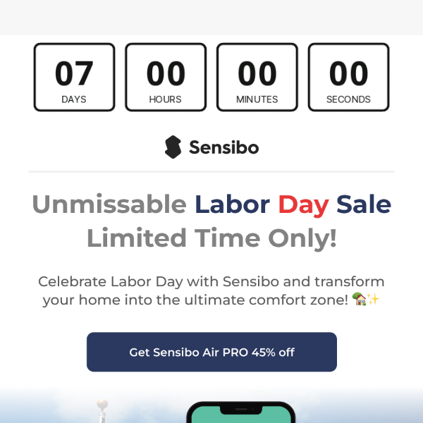 🇺🇸 Labor Day Sale 🇺🇸 Up to 40% off Sensibo products