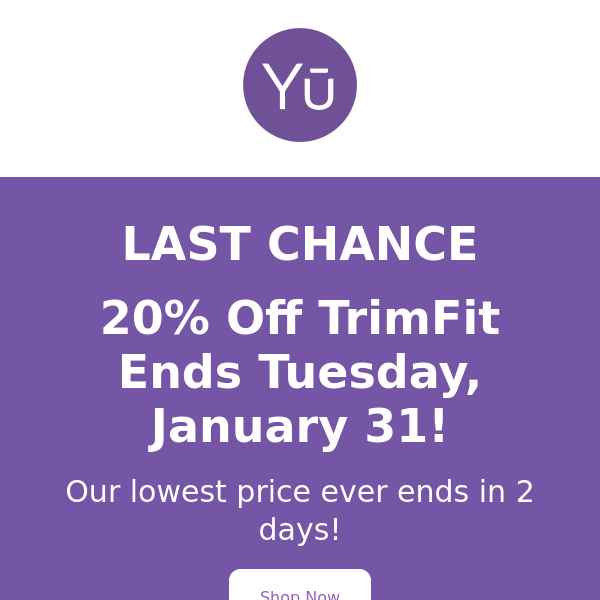 Last Chance to Save 20% on TrimFit