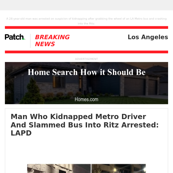 ALERT: Man Who Kidnapped Metro Driver And Slammed Bus Into Ritz Arrested: LAPD – Thu 04:43:09PM