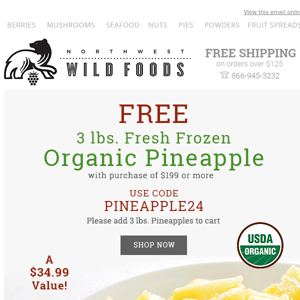 FREE Organic Pineapple with order 🍍