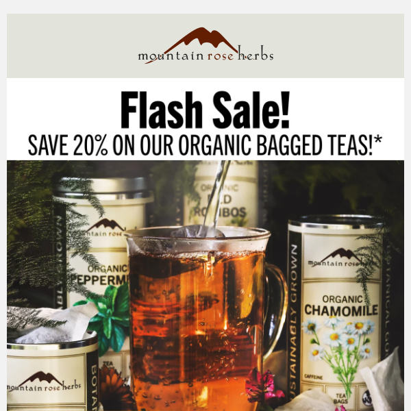 Flash Tea Bag Sale!