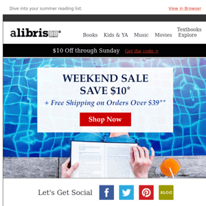 Weekend Sale | $10 Coupon + Free Shipping, Alibris