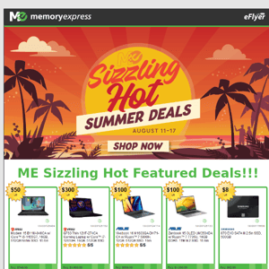 Memory Express Sizzling Hot Summer Deals (Aug 11-17, 2023)