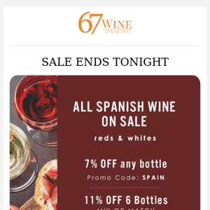 Last Day Of All Spanish Red and White On Sale