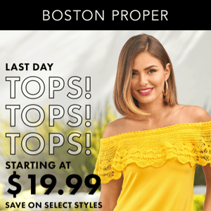 Last Day To Save On Tops