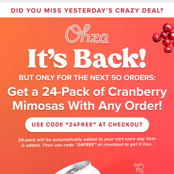 Our Free 24-Pack Is Back! 🥳