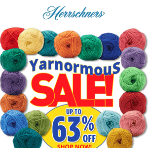 Shop our YARNORMOUS Sale NOW! Up to 63% off...