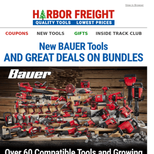 New BAUER Tools AND GREAT DEALS ON BUNDLES