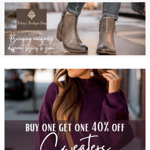 BOGO 40% OFF Sweaters until Midnight