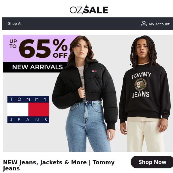NEW! Tommy Jeans Apparel Up To 65% Off