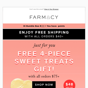 Get 4 free sweet skin treats! 🥰