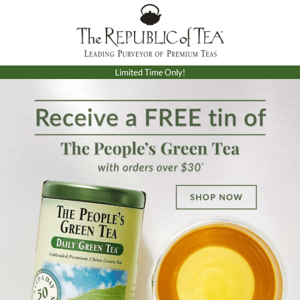 Free Tea Begins Today!