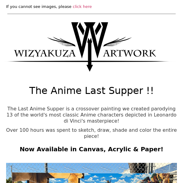 THE ANIME LAST SUPPER! Now Available in Canvas, Acrylic & Paper Print! || Wizyakuza.com