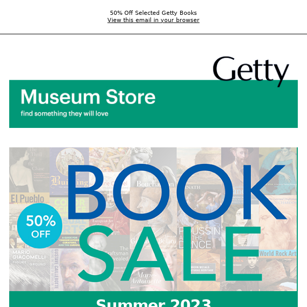 Final Week to Shop 50% Off Selected Getty Books