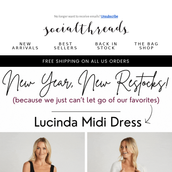 Today's RESTOCK - The Lucinda Midi Dress! 🖤