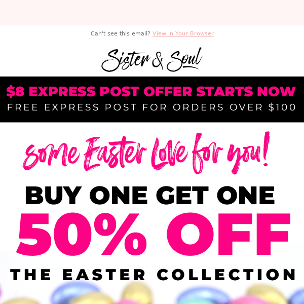 Yay! 💗 EASTER BOGO 50% Offer 💗 Starts Now!