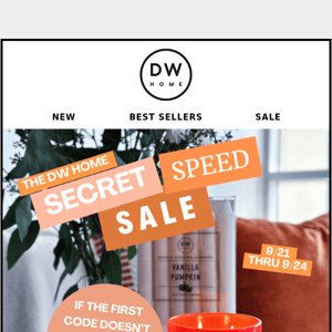 SECRET. SPEED. SALE! 🏎️ 🏁