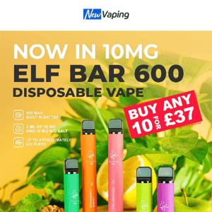 3 Lost Mary BM600 for £12, 10mg Elf Bar 600 Available Now, £2.13 Bar Juice 5000, £15.3 Vaporesso MOTI X Mini, £15.3 Elf Bar FB1000 Kit