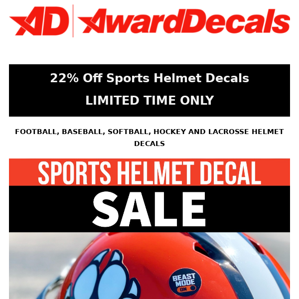 Only a few days left! ⚡Spring Sale - 22% OFF Sport Helmet Decals⚡