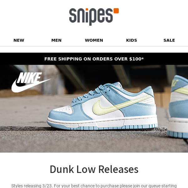 🚨 Release Alert: Nike Dunk Lows - Snipes