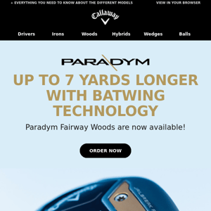 Paradym Fairway Woods With Batwing Technology Are Now Available
