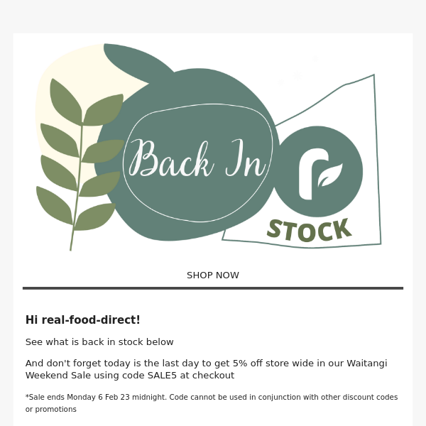 Real Food Direct ... BACK IN STOCK & SALE