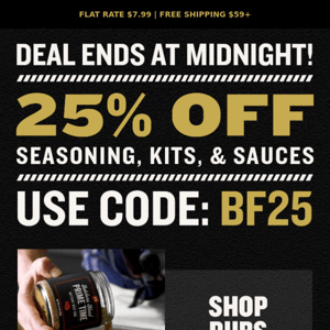 ⏰ ENDS AT MIDNIGHT! 25% OFF + Free Seasoning  ⏰