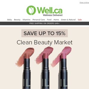 Save up to 15% on Clean Beauty!