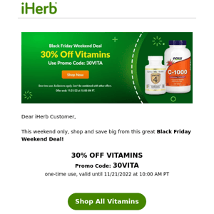 30% off Vitamins 🍂