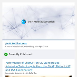 [JME] Performance of ChatGPT on UK Standardized Admission Tests: Insights From the BMAT, TMUA, LNAT, and TSA Examinations