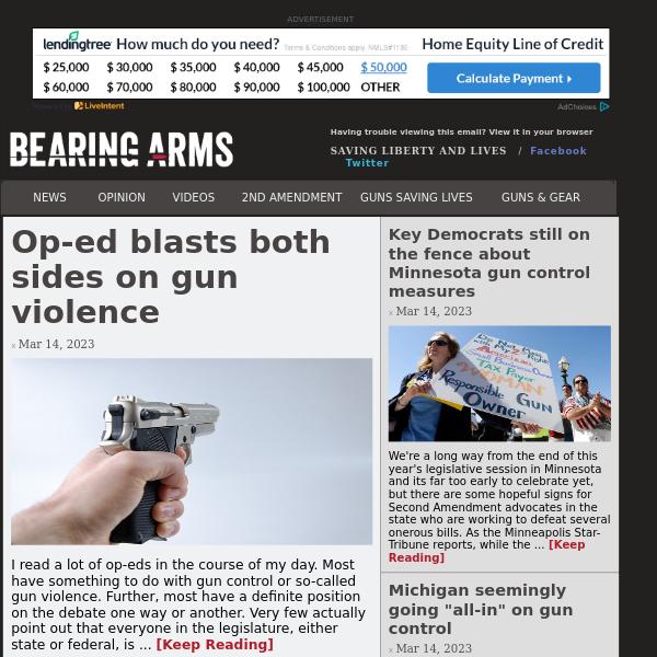 Bearing Arms - Mar 14 - Op-ed blasts both sides on gun violence