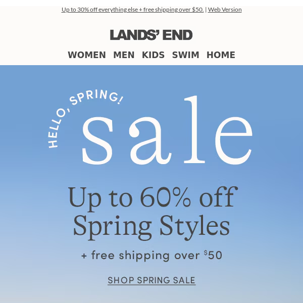 Our Hello Spring Sale continues! Up to 60% off spring styles