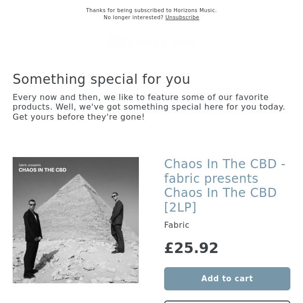 New! Chaos In The CBD - fabric presents Chaos In The CBD [2LP]