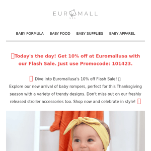 🎈Today's the day! Get 10% off at Euromallusa with our Flash Sale. Just use Promocode: 101823.