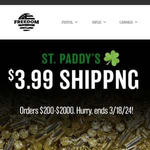 Feeling Lucky? $3.99 Shipping Deals All Weekend Long