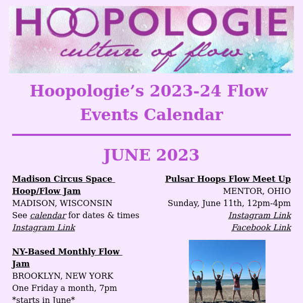 ANNUAL FLOW EVENTS CALENDAR 2023-24